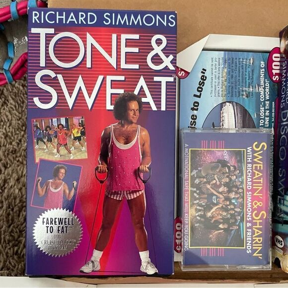 vintage NOS Richard Simmons VHS & cassette exercise workout weight loss set - Picture 2 of 9